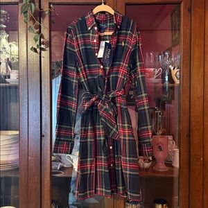 Ralph Lauren Multicolor Plaid Belted Dress 10 NWT